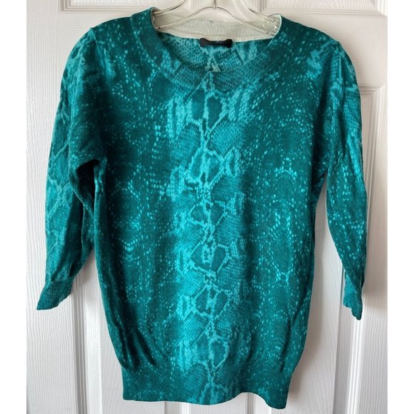 J. Crew Sweaters - J Crew Sweater Womens Size Small Merino Wool Snake Blue Pullover Lightweight
